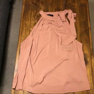 Eloquii 16 Pink Dressy Tie Neck Blouse